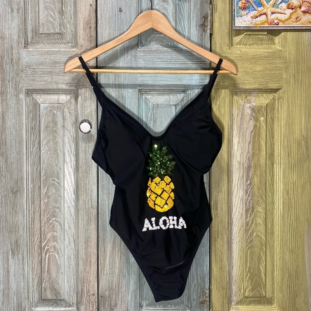 XHILARATION Aloha Pineapple Bathing Suit Large NWOT​​